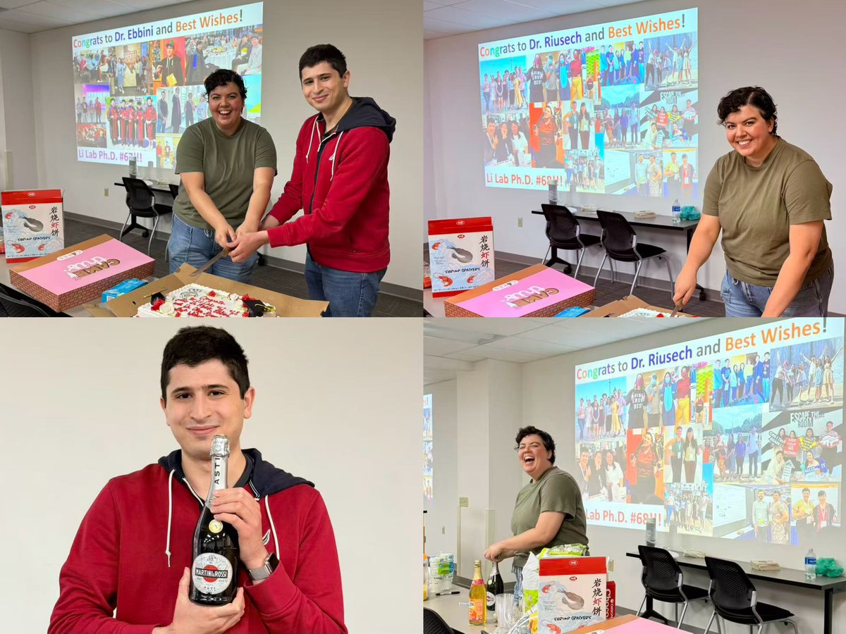 LiResearch's tweet image. A warmhearted congrats to Li Lab 67th and 68th PhDs, Dr. Malik Ebbini and Dr. Olga Riusech 🥳🥳🥳 Your kindness and smile will be missed! Best wishes to your future endeavors 🍾🍾🍰🍰