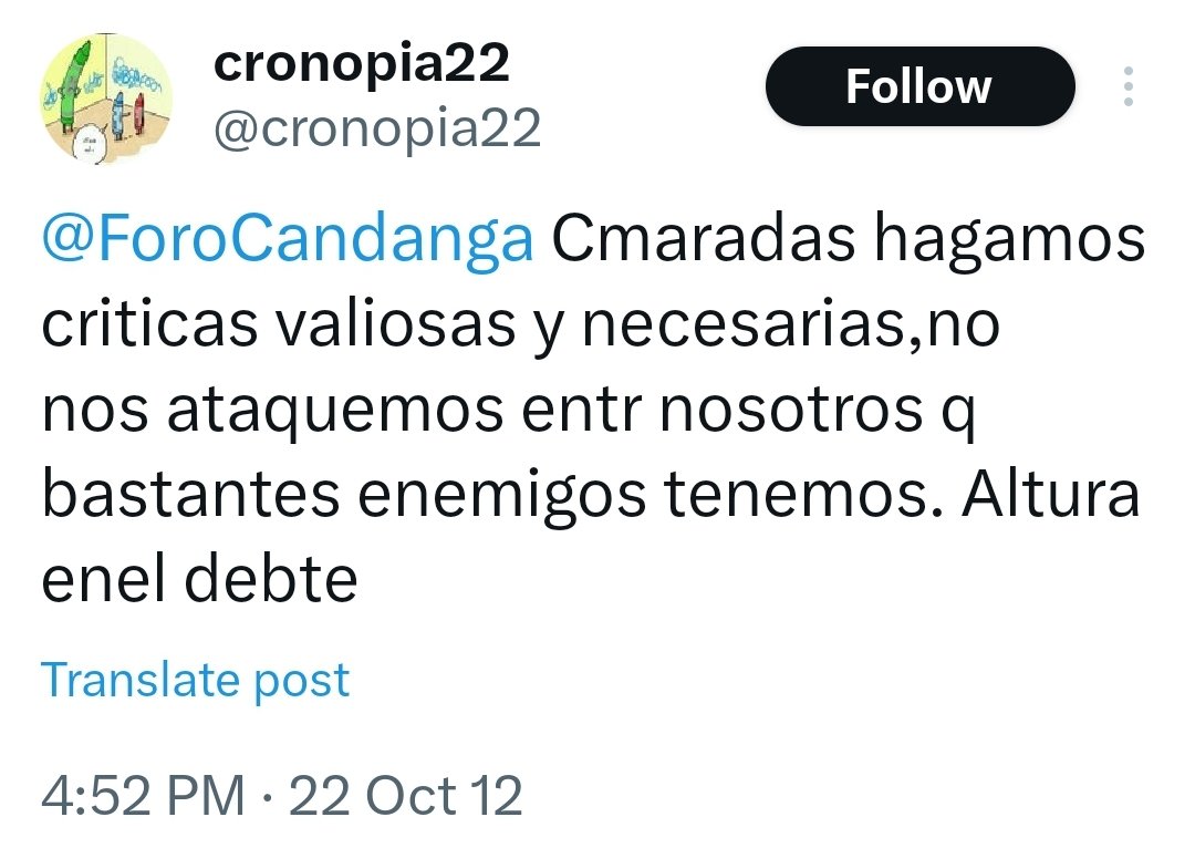 PepetoNro0's tweet image. Camarada @cronopia22 muy de mal gusto y poco revolucionario de su parte atacar de esa manera a la revolución que tanto lenha dado y la ha dignificado.
Que diria el comandante si no tuviese la garganta llena de gusanos?