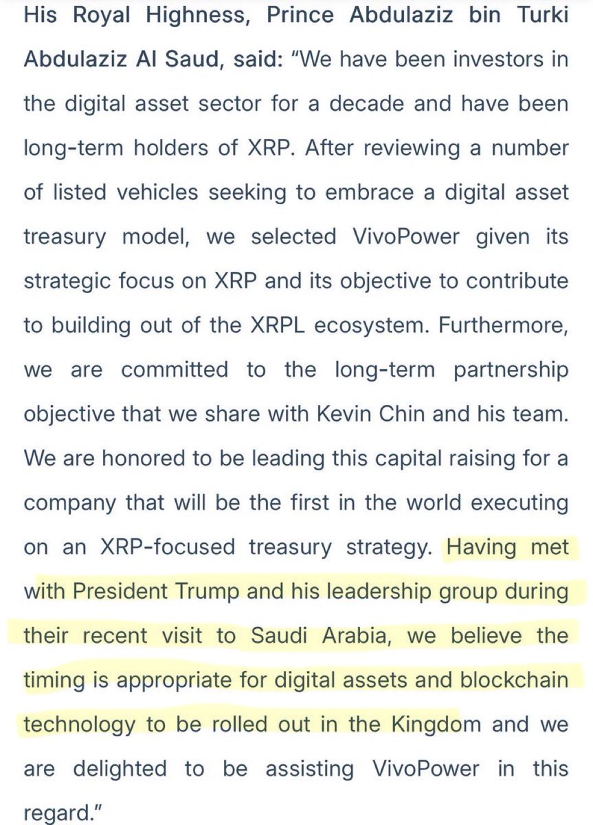 BREAKING: 🇺🇸 The Saudi Prince (per his own quote) met with President Trump and decided the timing was right for an $XRP focused public company! 💥📈

THIS IS MASSIVE NEWS FOR XRP!