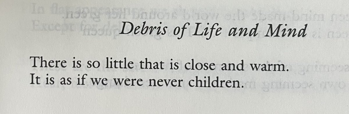 Wallace Stevens is often a difficult poet, but in these two lines he expresses a terrible pain with admirable simplicity: