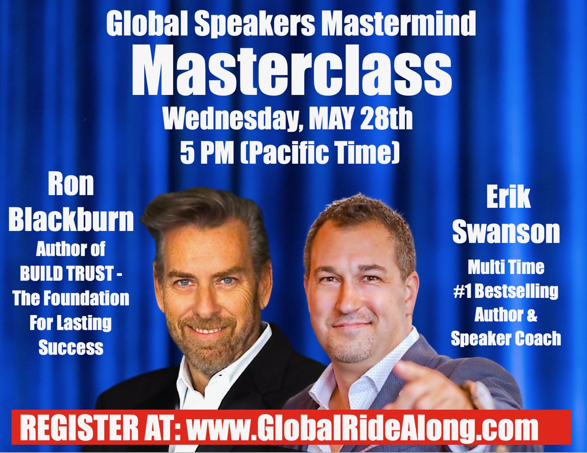 🚨 LIMITED SEATS AVAILABLE! 🚨
Join us for an exclusive Global Speakers Masterclass featuring Ron Blackburn, 2-time National Bestselling Author of Build Trust – The Foundation for Lasting Success 🔥

🗓️ TODAY! May 28th at 5 PM PST

👉 Guest passes: GlobalRideAlong.com