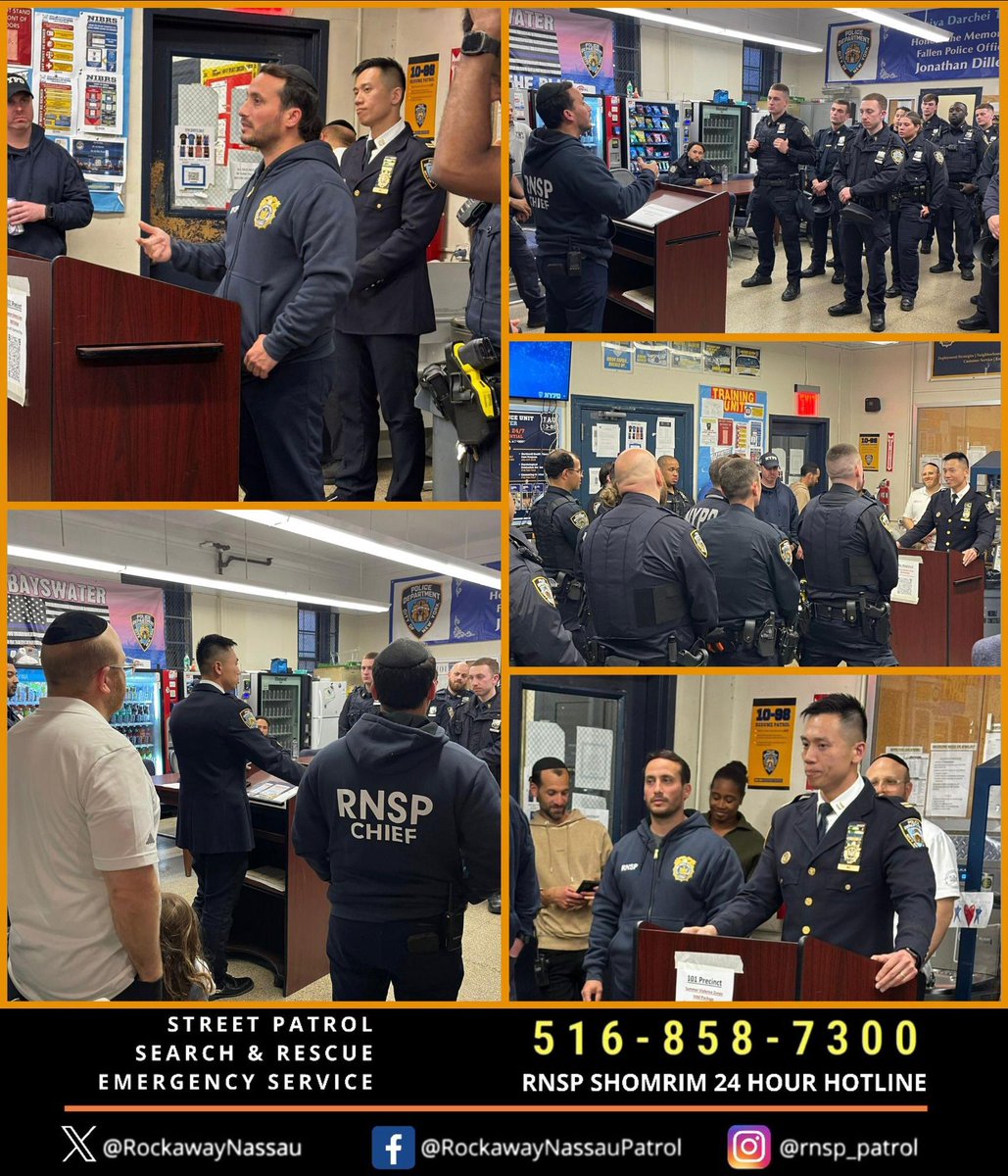 RNSP (@rockawaynassau) on Twitter photo The partnership between RNSP Shomrim and <a href="/NYPD101Pct/">NYPD 101st Precinct</a> is strong and deeply rooted in our shared mission: keeping our diverse #community safe through meaningful #CommunityEngagement.
We thank Captain George Ng for inviting RNSP Shomrim to address the new officers assigned to the The partnership between RNSP Shomrim and <a href="/NYPD101Pct/">NYPD 101st Precinct</a> is strong and deeply rooted in our shared mission: keeping our diverse #community safe through meaningful #CommunityEngagement.
We thank Captain George Ng for inviting RNSP Shomrim to address the new officers assigned to the