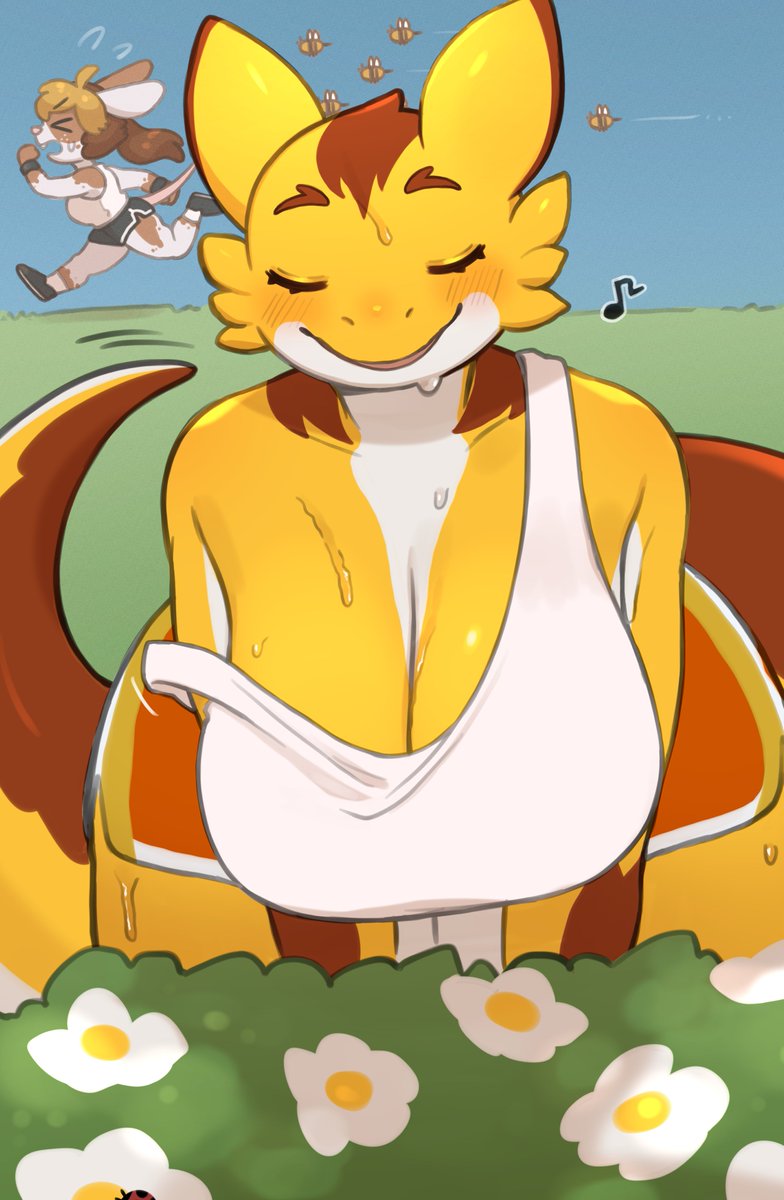 MrMiraculon's tweet image. Another great work of my OCs! Again done by the amazing @underchikichan ! Lana enjoying the flowers and Nellie playing wit the local wide life! Just in time for... Spring? It all feels like Summer at this point. (if you followed from my wiggle emotes I am sorry, I also have OCs)