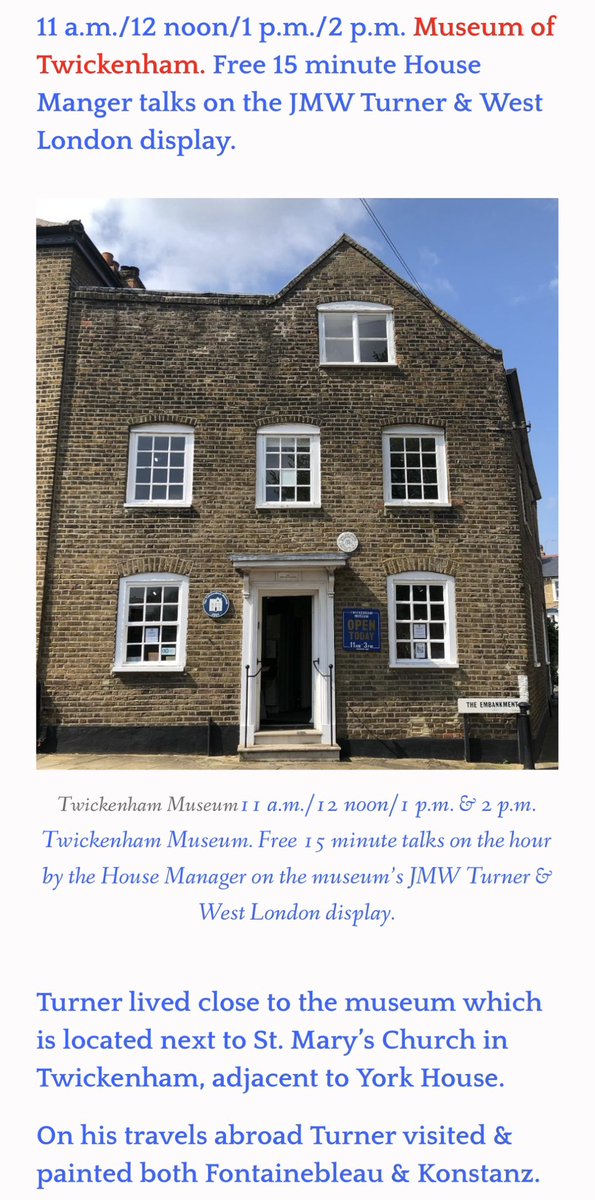 This Saturday our volunteer and local historian Stanley will be presenting short talks on the Twickenham Boer War memorial at 12 &amp; 1pm. The museum is free to enter with no need to book. 
Also take the time to view our new display on JMW Turner and West London on the first floor.