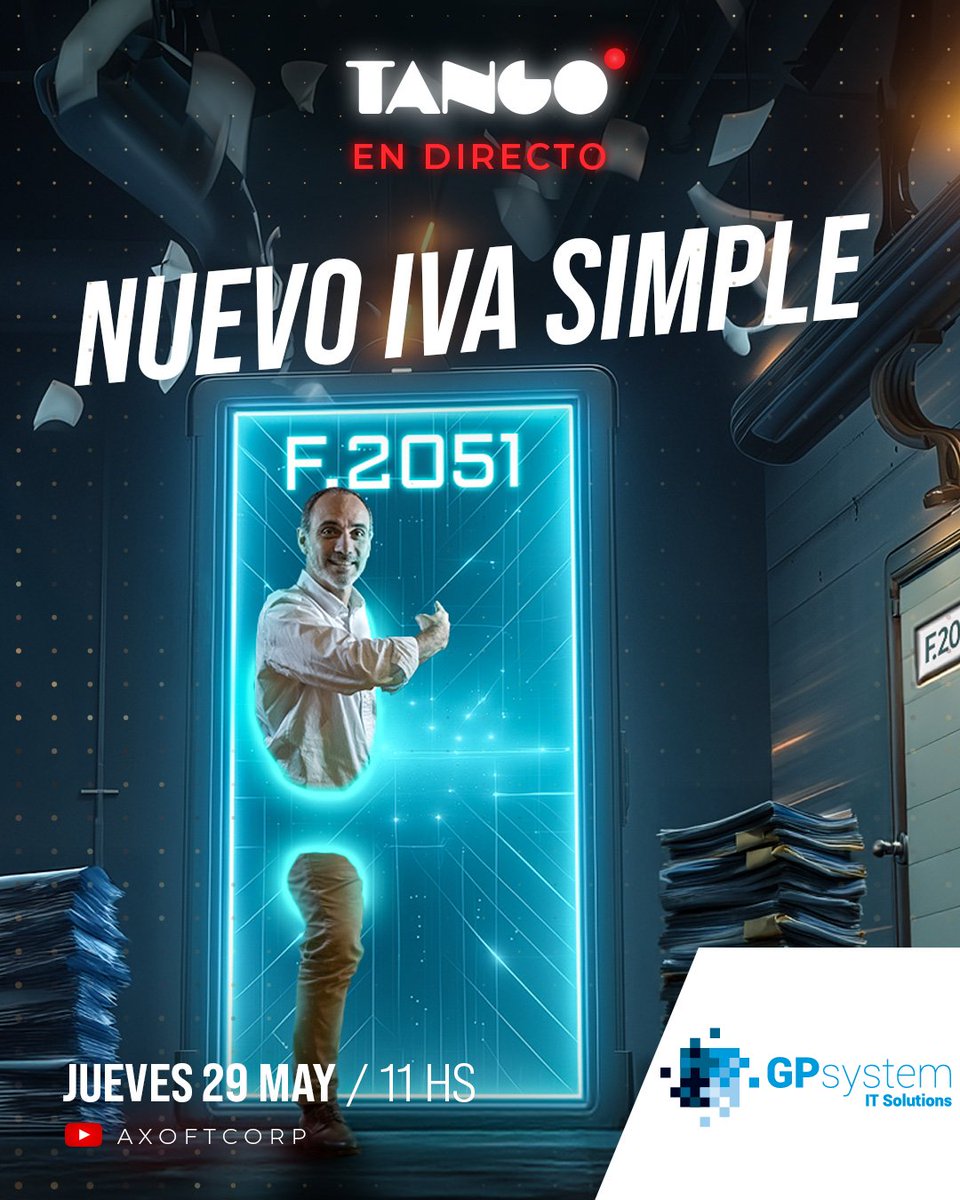 gpsystemit's tweet image. #TangoEnDirecto 👉 Te esperamos mañana jueves a las 11hs en el directo de Nuevo IVA Simple. Veremos en qué consiste esta simplificación y unificación de la liquidación del IVA, su vigencia y qué cambios introduce en la liquidación de mayo 2025.

🔴youtube.com/live/gagP7EOAA…