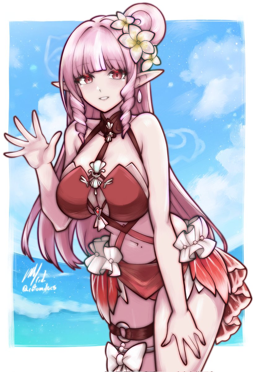 kofi swimsuit request of <a href="/serafineart1001/">𝖪𝗈𝗍𝗍𝗈𝗇🌙</a> 's OC, Ichika (^-^)