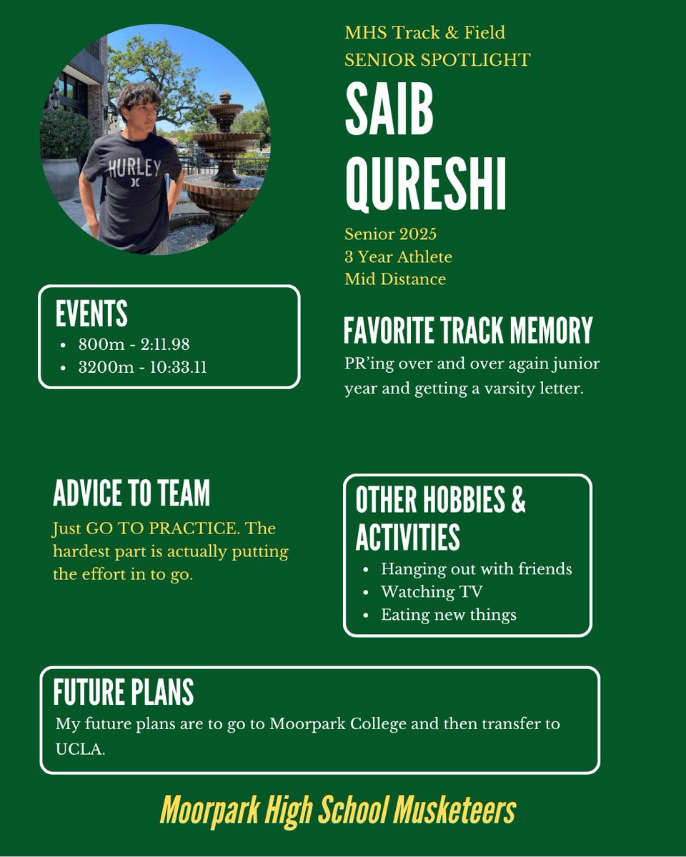 Today’s senior spotlight is on Saib Qureshi!