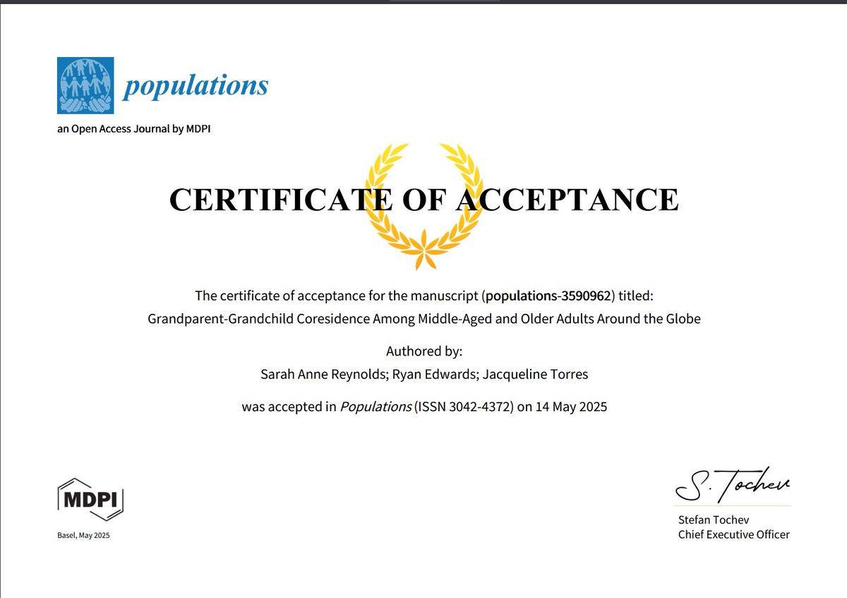 Sarah Reynolds (@craftyeconomist) on Twitter photo So delightful!!! This is better than adding the paper to my CV! Thank you, <a href="/PopulationsMDPI/">Populations MDPI</a> So delightful!!! This is better than adding the paper to my CV! Thank you, <a href="/PopulationsMDPI/">Populations MDPI</a>