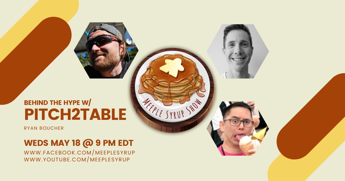 Meeple Syrup (@meeplesyrup) on Twitter photo Tonight at 9PM EDT,
<a href="/DrayerInk/">Drayer Ink β‘οΈ BlueSky β€π§‘πππππ€</a> and <a href="/SenFoongLim/">Sen-Foong Lim</a> speak with <a href="/distributedlife/">Ryan Boucher</a> of <a href="/seabrookstudios/">Seabrook Studios</a> about Pitch2Table.com - a site designed to help designers connect with publishers. Join us live at facebook.com/MeepleSyrup or youtube.com/MeepleSyrup Tonight at 9PM EDT,
<a href="/DrayerInk/">Drayer Ink β‘οΈ BlueSky β€π§‘πππππ€</a> and <a href="/SenFoongLim/">Sen-Foong Lim</a> speak with <a href="/distributedlife/">Ryan Boucher</a> of <a href="/seabrookstudios/">Seabrook Studios</a> about Pitch2Table.com - a site designed to help designers connect with publishers. Join us live at facebook.com/MeepleSyrup or youtube.com/MeepleSyrup