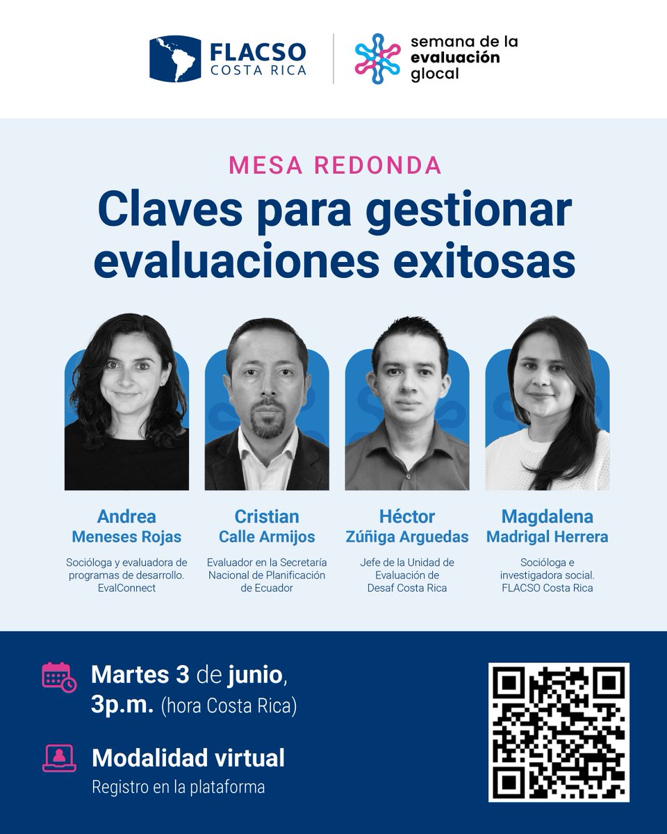 #GLOCAL2025  🌎| Como parte de las actividades de la semana de la evaluación gLocal, hemos organizado este espacio de diálogo crítico y propositivo. 
📅  3 JUN⏰3p.m. (hora Centroamérica).
✅Inscripción👉 bit.ly/4kJDtEB

¡Esperamos que puedan acompañarnos!