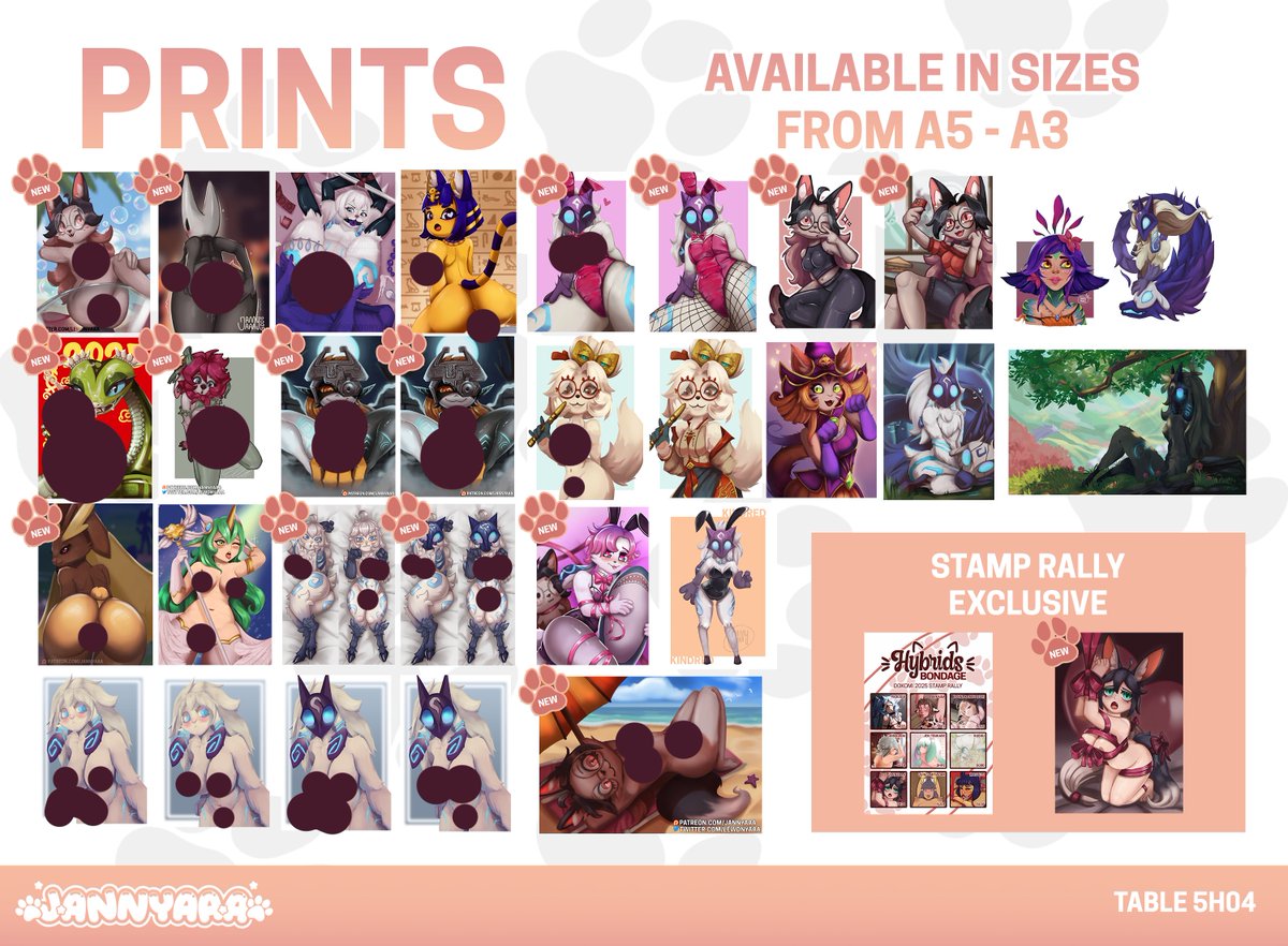 Jannyaaaa's tweet image. ✨ Dokomi 2025 catalogue ✨
📍Hall 5, Booth 5H04
I'm happy to announce that I will be at Dokomi again this year! This year I will be in the 18+ hall instead of the regular hall! I've also joined a stamp rally with some other artists this year!
#ArtistsofDokomi2025 #Dokomi2025