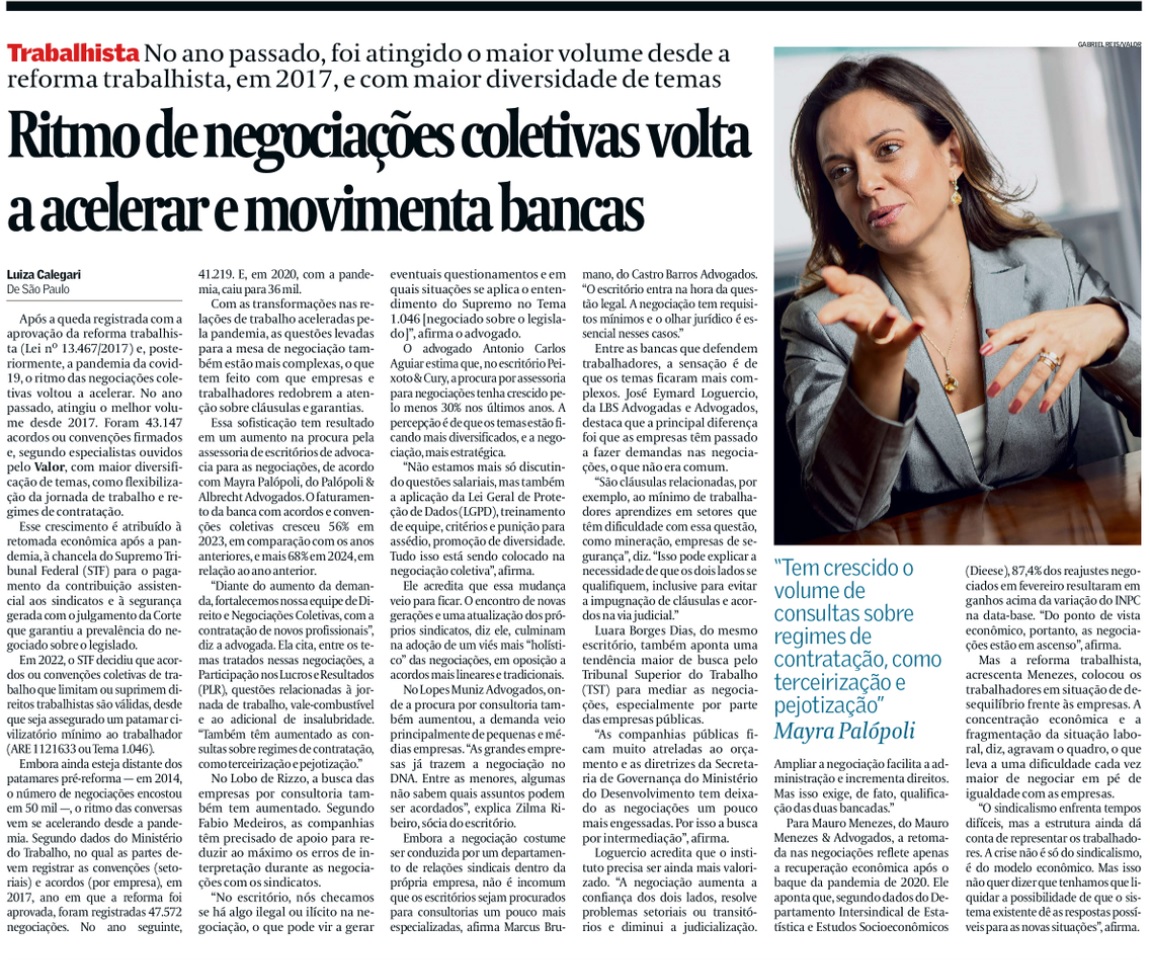 Sindicatos retomam prática de boas negociações coletivas, contemplando temas atuais. Com isso mostram a sua importância para os trabalhadores e a sociedade. <a href="/valoreconomico/">Valor Econômico</a> valor.globo.com/virador#/editi…