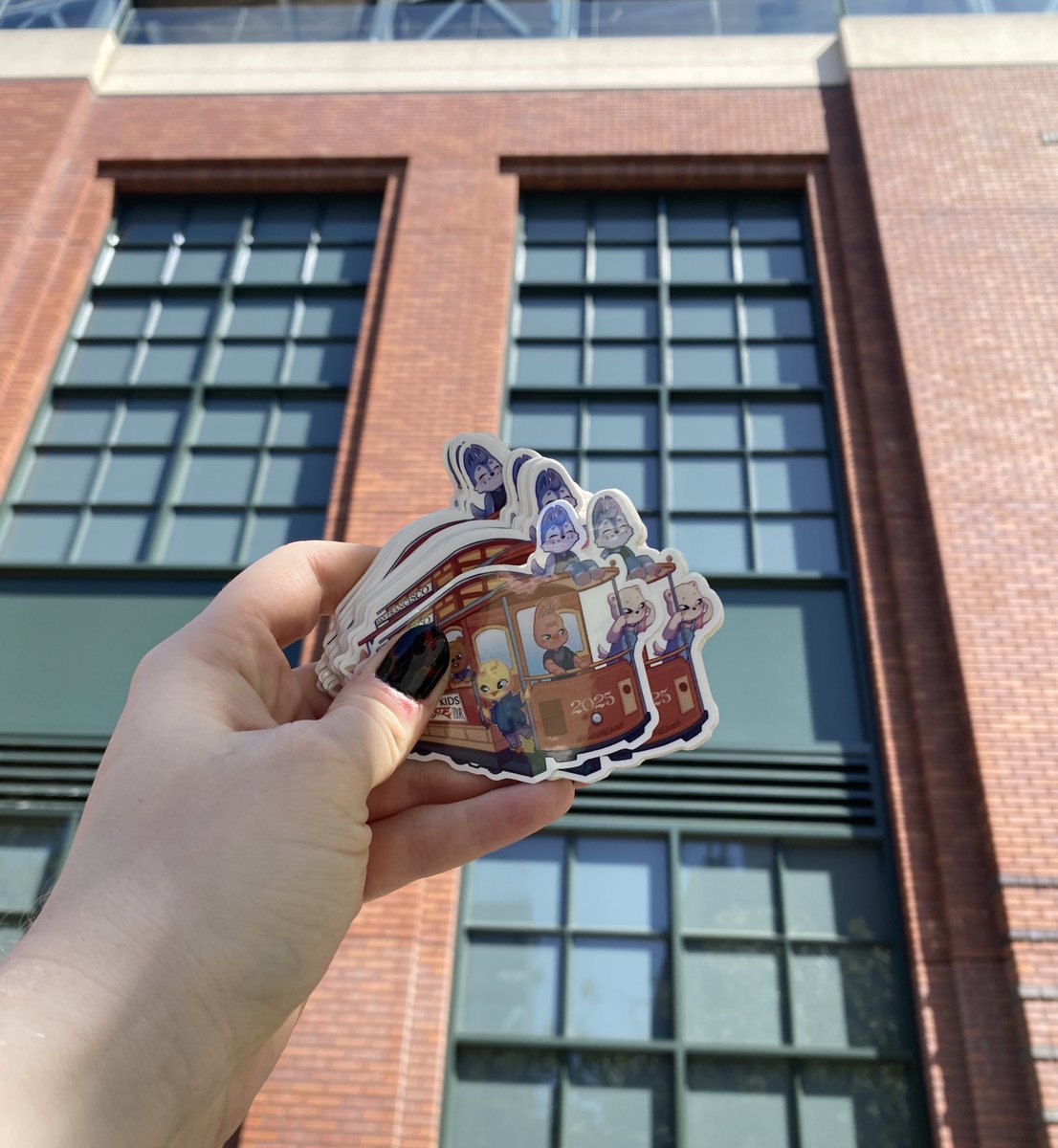 amusingghost's tweet photo. At the venue! Currently parked in the seated admission line in front of the 2nd and king station with the red and black metal shirt and light jeans ✌🏻#dominATE_SanFrancisco #straykidsfreebies https://t.co/SREN6fUSZY