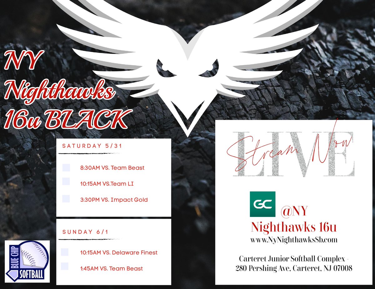 So excited to play with 16u Black this weekend! Should be a great start to the summer season <a href="/NYNighthawksSB/">NY Nighthawks Softball</a>