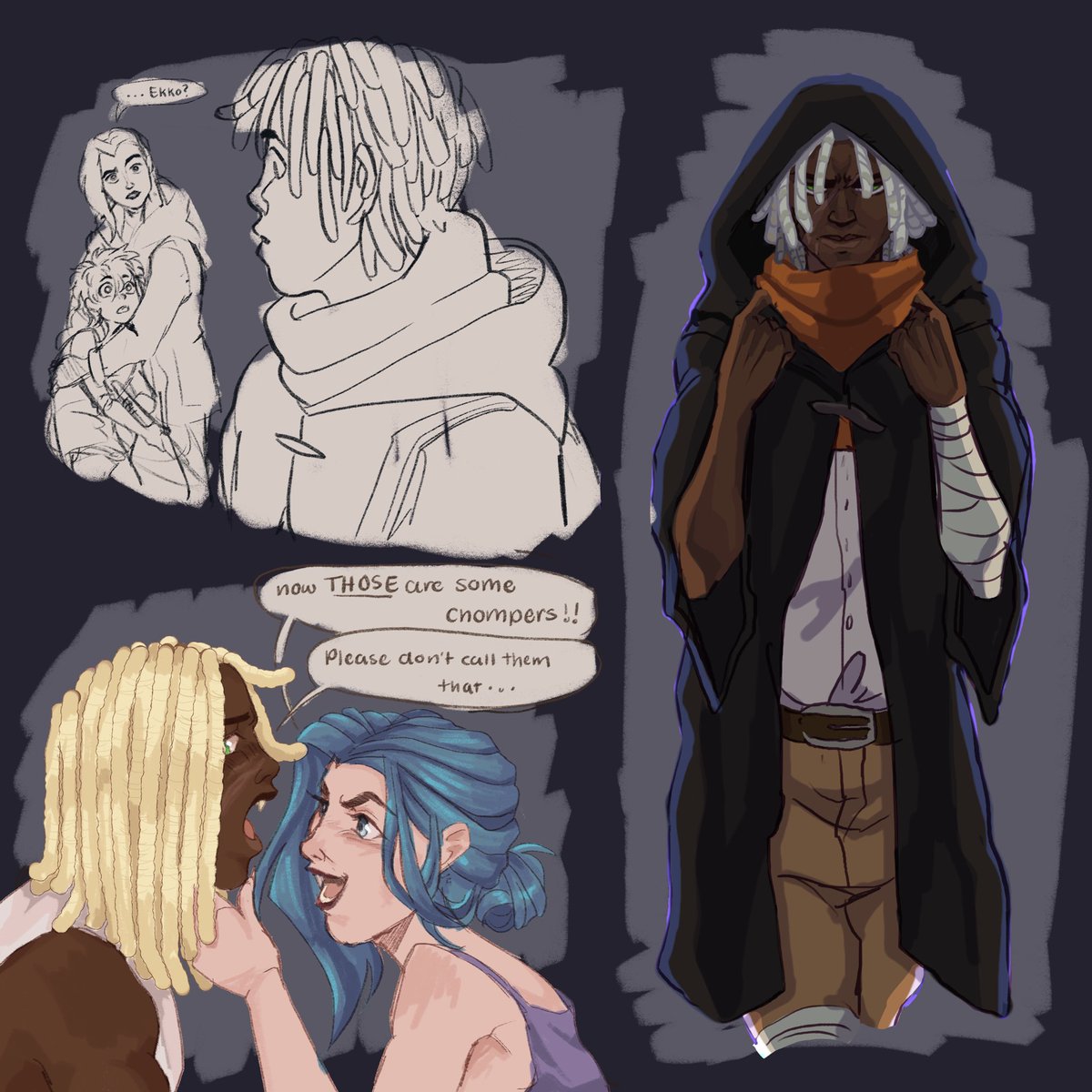 perrisplace's tweet photo. #Ekkoweek2025 Day 4: Vampire

I had this whole mini story in mind where ekko got turned as a child and ran away out of shame, only to reconnect w vi + powder later on, but it is unfortunately too lofty for one day LOL!!

#ekkofanart #timebomb #timebombfanart #arcane https://t.co/IiF4Fgqc03