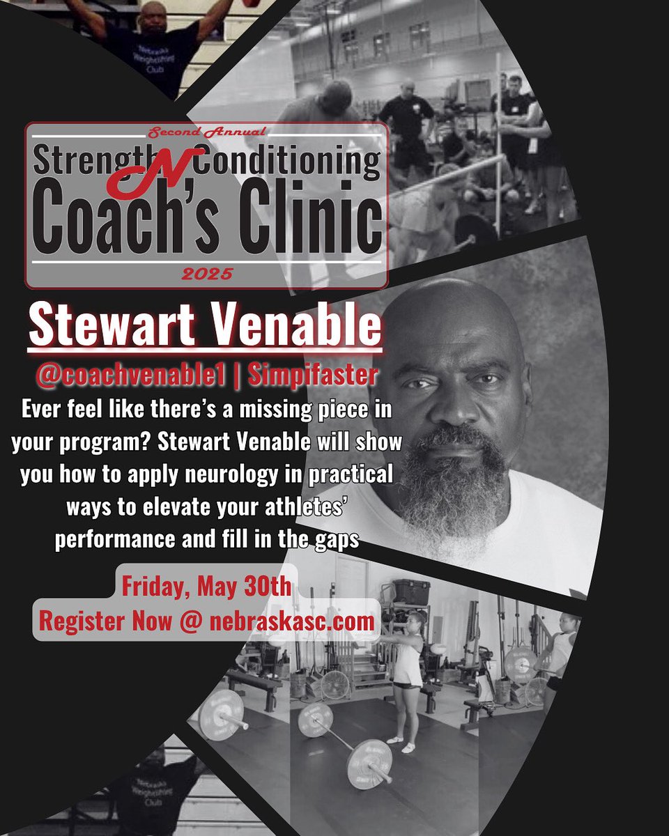 nebraska_sc's tweet image. Join @coachvenable1 as he shares how to “Piece the Puzzle Together” using applied neurology to enhance your current training programs. Learn how integrating the brain into your approach can unlock new levels of performance.
✌️ days left to register @ nebraskasc.com/event-details/…