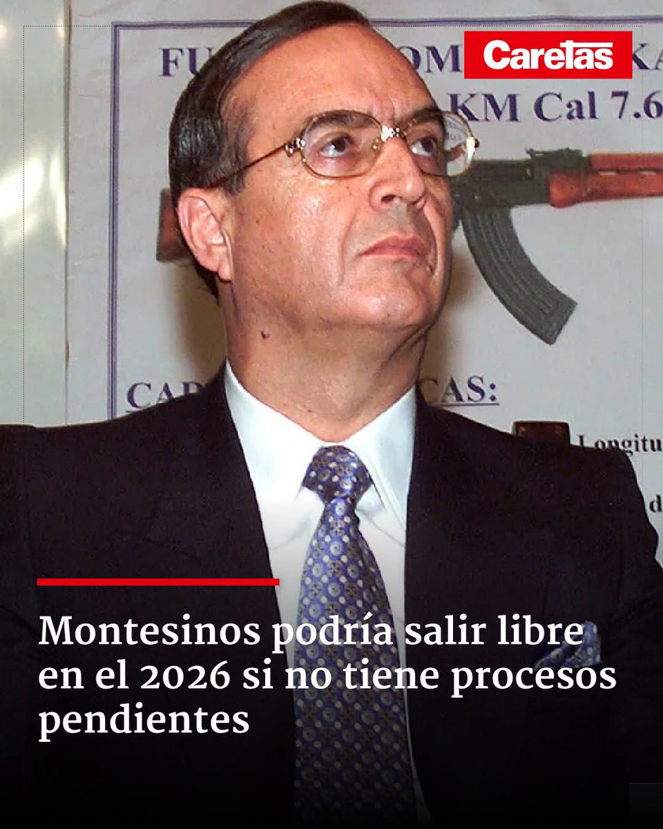 Caretas's tweet image. Vladimiro Montesinos podría salir libre el próximo año si no tiene procesos pendiente, según anunció el ministro de Justicia Enrique Alcántara. 
#Montesinos #Condena #Sentencia  #VladimiroMontesinos #Noticia #Caretas