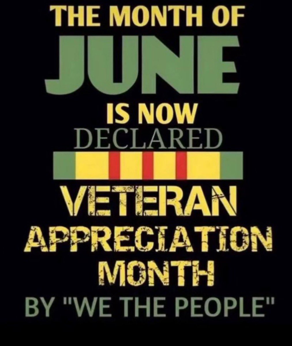 The month of June has now been declared as VETERAN APPRECIATION MONTH! 

Do you support this?