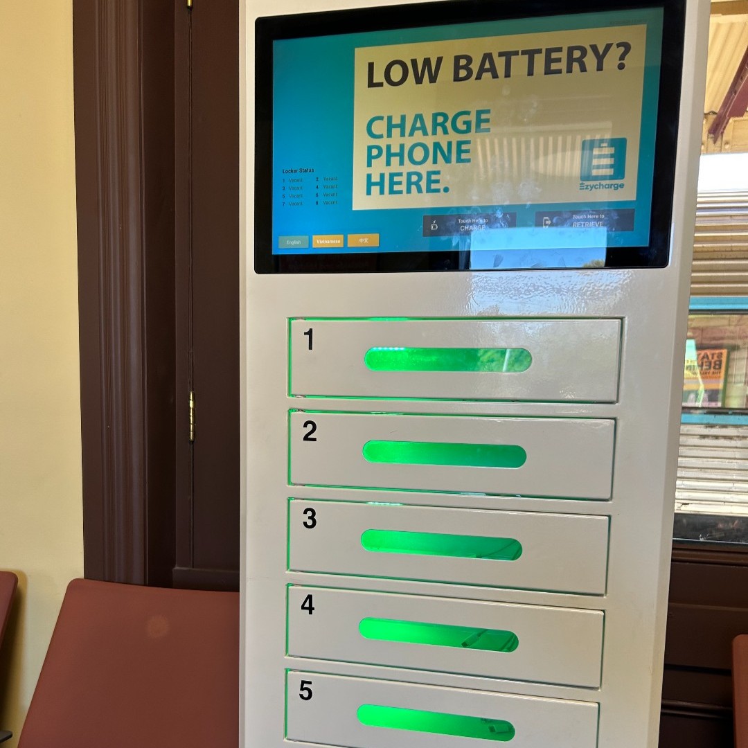 Have you ever seen a charging locker at a train station?
Twenty of our regional stations across NSW have secure charging lockers in the waiting rooms where you can top up your battery before your journey.
Now you can stay powered up and connected on the go 📱