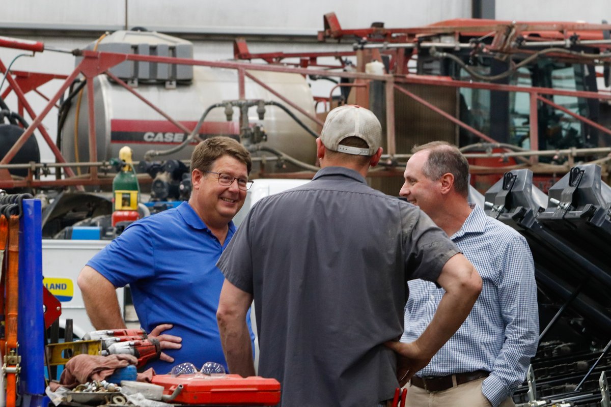 We were honored to host <a href="/RepMann/">Tracey Mann</a> at our Wamego location yesterday. He toured our facilities, met with our team, and discussed KanEquip’s role in local ag and the economy. Grateful to work together toward a stronger, more sustainable future for agriculture.