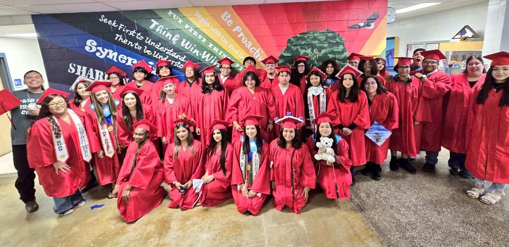 RCLS_Principal's tweet photo. Full circle moments at @HBGElementary today — where some of the #Classof2025 began their journey, they returned today as soon to be graduates from @FINEARTS_EISD  So many little hearts looking up, &amp; so many big hearts remembering. ❤️🎓 #SeniorWalk @CanalesItzamara @caustica76 https://t.co/OHsv6FZYEr