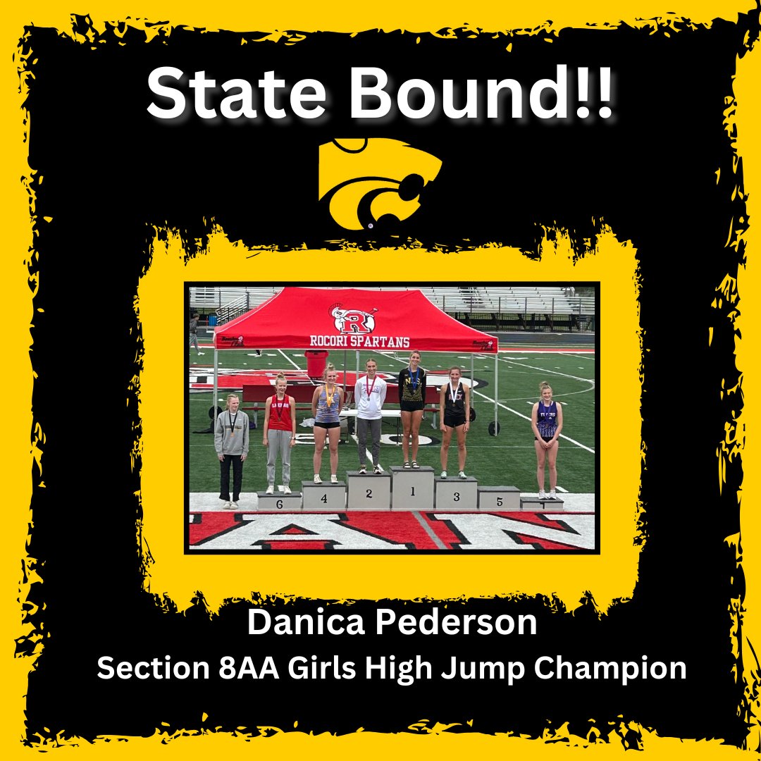 On day one of the Section 8AA track and field championships, Danica Pederson won the girls high jump and advances to the state meet.  #NLSWildcats