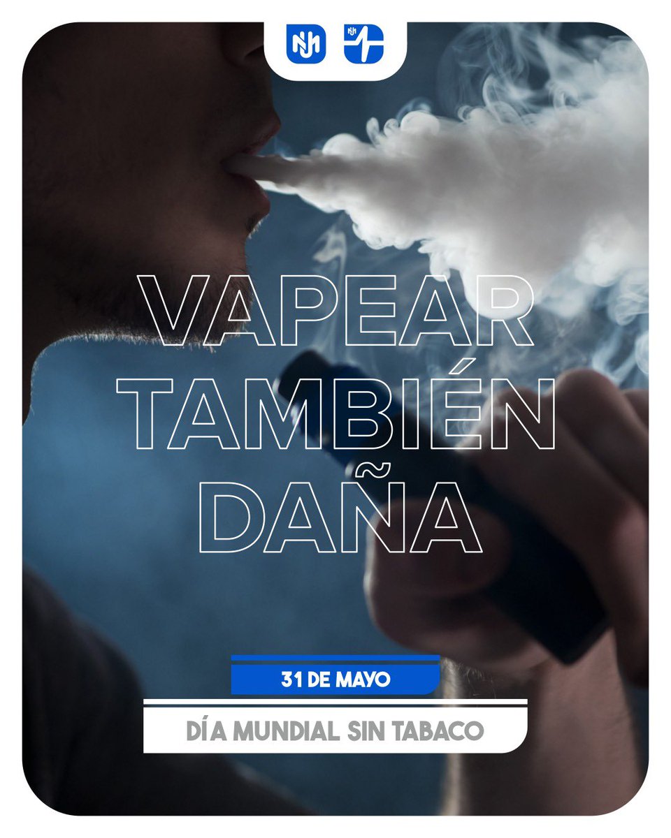 🌍🚭 Día Mundial Sin Tabaco 🚭🌍

Este 31 de mayo, decile NO al humo y SI a la salud 🙌🚫💨

El tabaco tradicional y el "vape" o cigarrillo electrónico no son tan diferentes como parecen. Ambos afectan tus vías respiratorias, tu corazón y tu salud general.