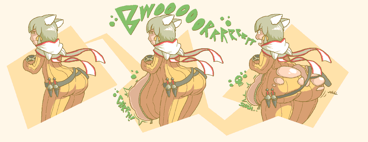 SinnamonAlt's tweet photo. These Affinity Chart requirements are getting kind of silly, especially with all of their effects being so *backloaded*! Tchk!

So here's a Nia!
#vore https://t.co/yD7XN63ieZ