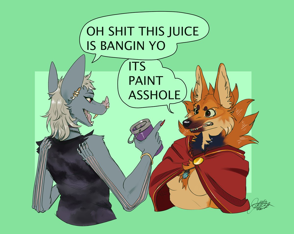 You know <a href="/fetteredpaws/">⛓️🐾</a>'s Recess exists to get on Cass's nerves. 

Wonderful meme redraw by <a href="/_Keroa_/">Keroa.bsky.social 🦋</a>