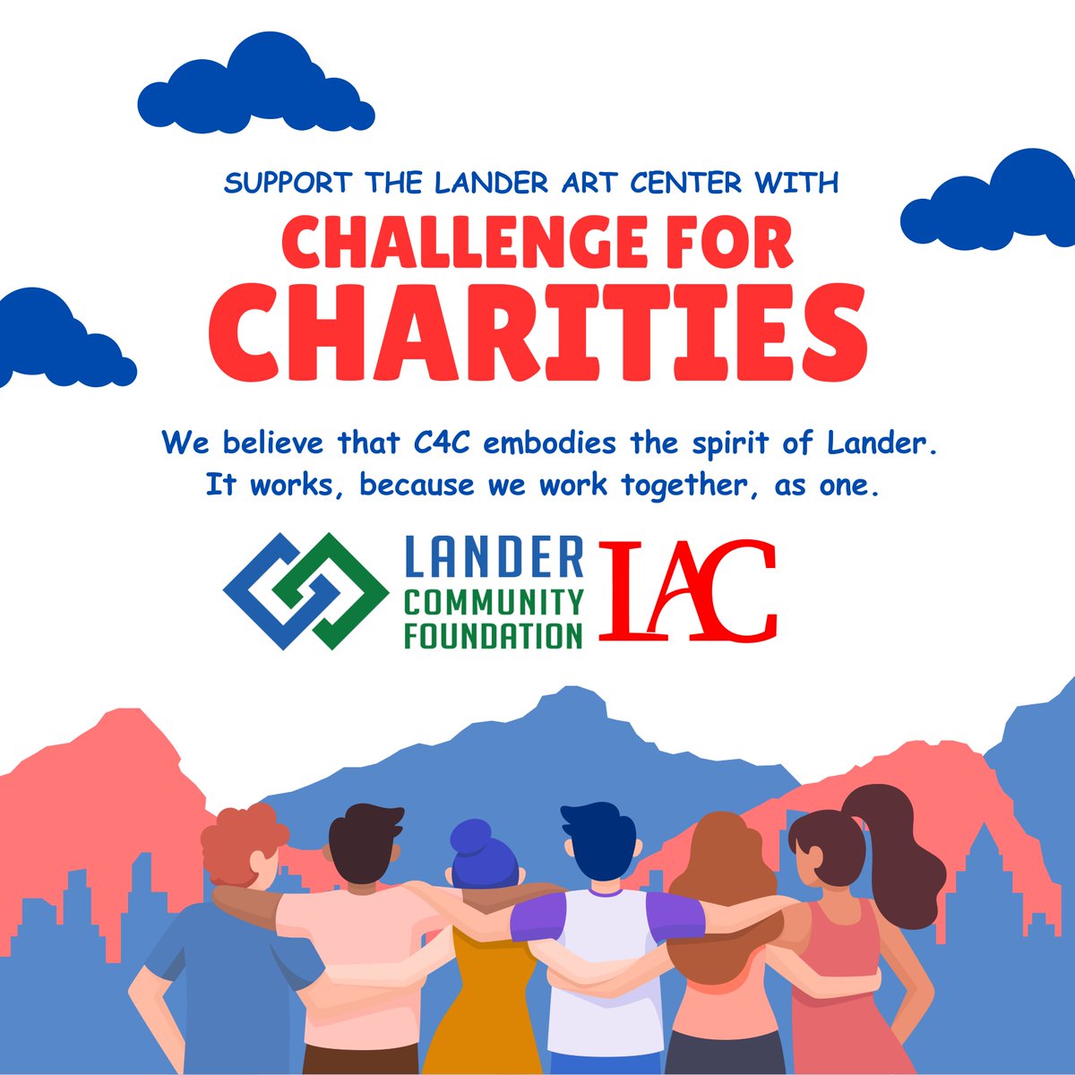 LanderArtCenter's tweet photo. Support the Lander Art Center in this year's Challenge for Charities! 💪
C4C embodies the spirit of Lander: working together. Let's show our LAC some love! Donate via Lander Community Foundation.
#LanderArtCenter #C4C #LanderCommunityFoundation #SupportLocal https://t.co/bAH6ipATEC