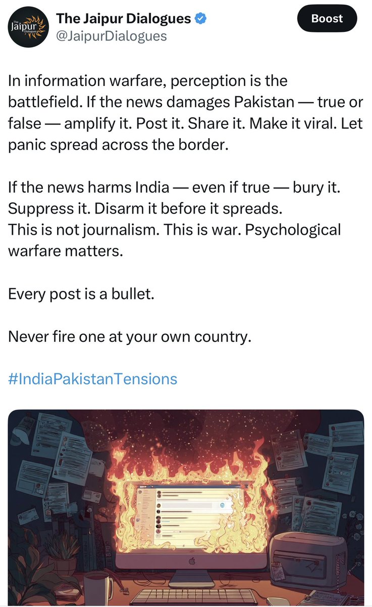 JaipurDialogues's tweet photo. Not one but 2 Complaints have been filed against us on Tweets related to Pakistan and Pakistan Bashing 

This was during Operation Sindoor. How has tweets on Pakistan violated Indian Information Act?

@MumbaiPolice @Dev_Fadnavis https://t.co/CpaO4s3RSJ