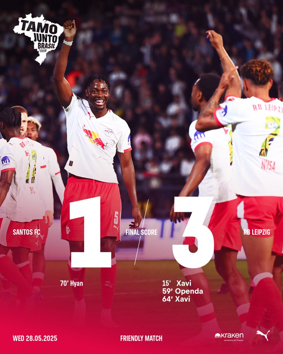 Obrigado por um jogo justo <a href="/SantosFC/">Santos FC</a> 🙏

Zum Tour-Abschluss gibt es einen 3:1-Erfolg gegen den FC Santos.

#FCSRBL #TamoJuntoBrasil 🇧🇷