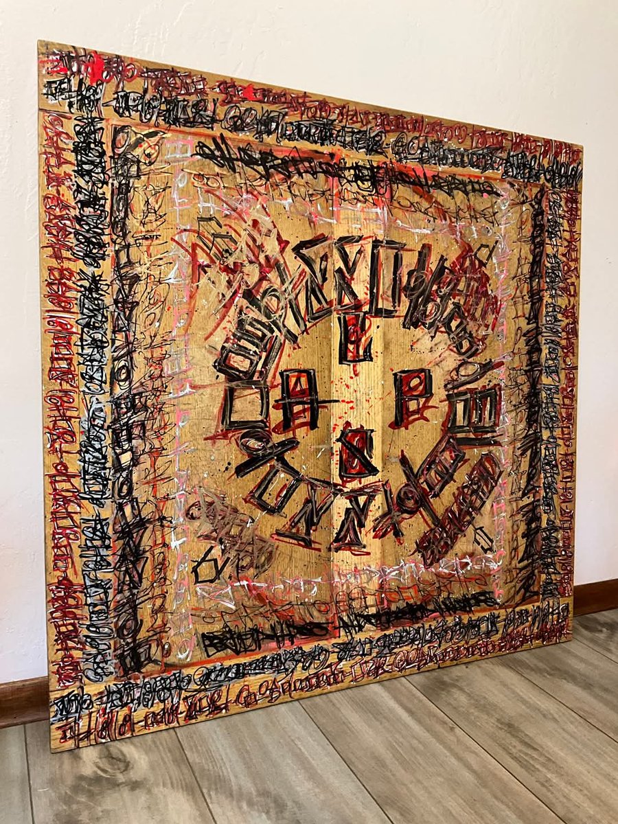 CAPS0ne's tweet photo. 36 x 36 mixed media on wood. #caps0ne #originalmixedmedia #buyart #collectart #wallart #homedecor #originalartwork https://t.co/hMbysznOF7