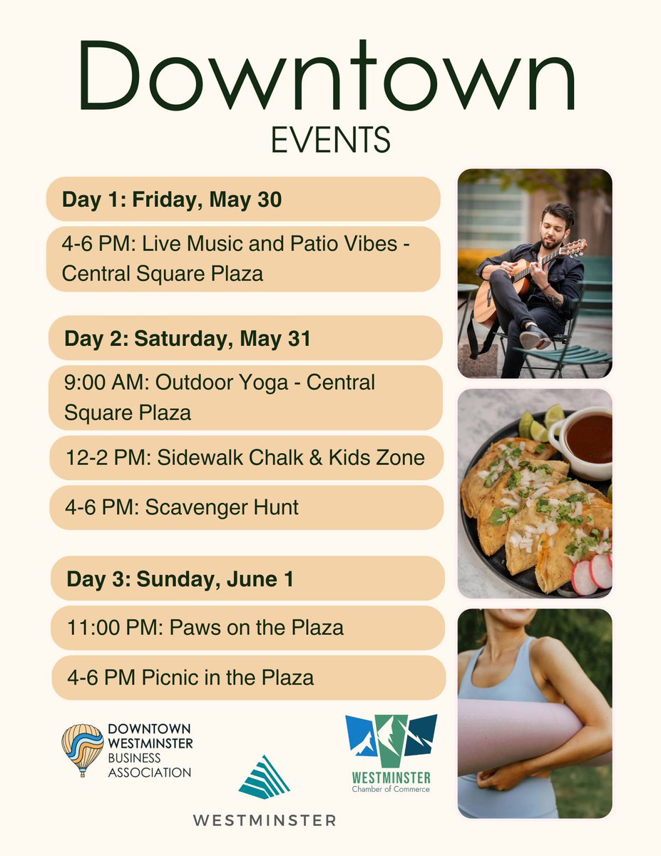 City of Westminster (@westminsterco) on Twitter photo 😎 Join us and the <a href="/WestyChamber/">Westminster Chamber</a> to kick off the summer season in Downtown Westminster (just west of U.S. 36 & Sheridan Boulevard)! Enjoy a weekend of fun from Friday, May 30 through Sunday, June 1 packed with events and activities for the whole family. We hope to see you there! 😎 Join us and the <a href="/WestyChamber/">Westminster Chamber</a> to kick off the summer season in Downtown Westminster (just west of U.S. 36 & Sheridan Boulevard)! Enjoy a weekend of fun from Friday, May 30 through Sunday, June 1 packed with events and activities for the whole family. We hope to see you there!