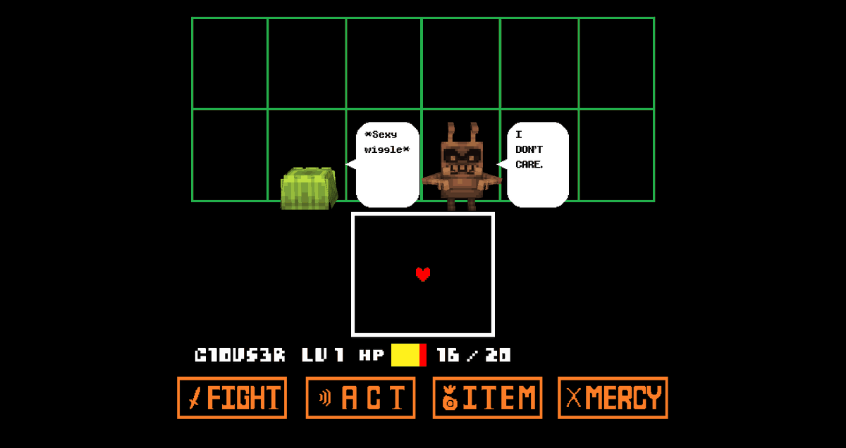 A screenshot from the Moldsmal fight, showing the text "*Sexy wiggle*"