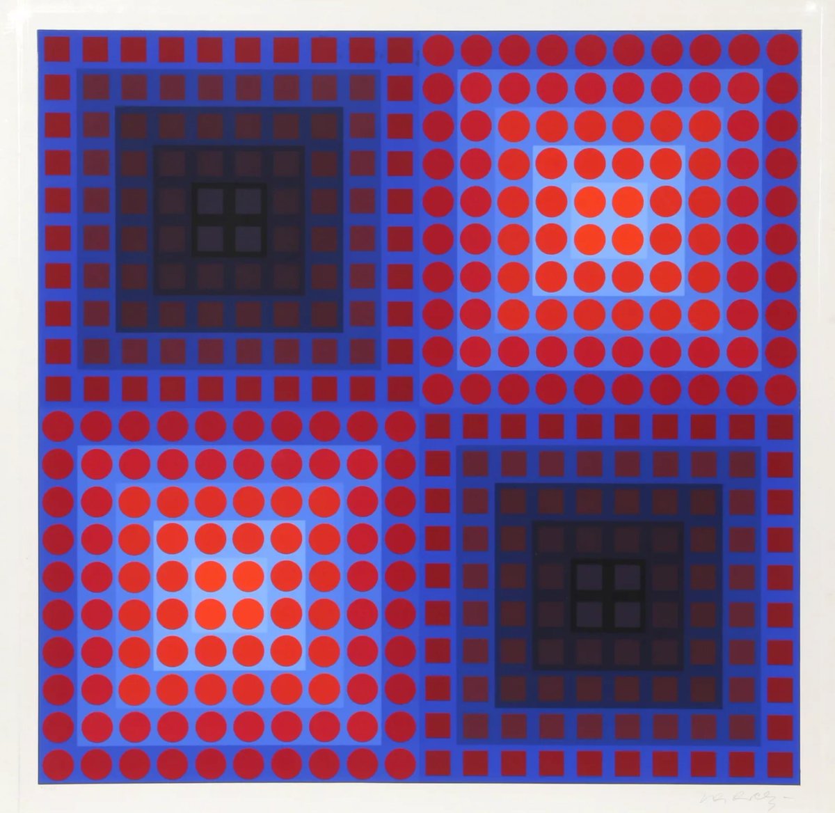 Victor Vasarely - Untitled (1968)
// Screenprint in colors