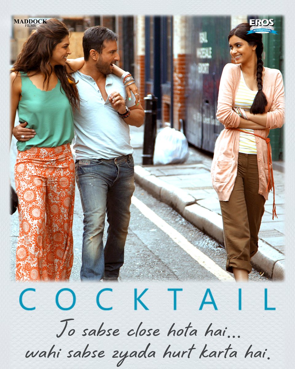 Jo sabse close hota hai... wahi sabse zyada hurt karta hai. 💔

1 Day to go! #Cocktail returns to the big screen 💖

🎟 Book your tickets –  bit.ly/4kYmkXV

#CocktailReRelease #MaddockFilms #ErosNow  #BookMyShow #pvrcinemas #PenMarudhar #sonymusicindia
Saif Ali Khan