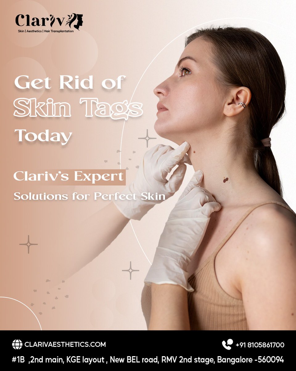 clarivofficial's tweet photo. Even the best skincare routines can’t erase skin tags — but Clariv can.
Our advanced removal procedures are quick, pain-free, and designed to leave your skin flawless.
Say goodbye to those little distractions and hello to smooth, glowing skin!

#skintagremoval #skintagremovals https://t.co/uUOawuv3yt