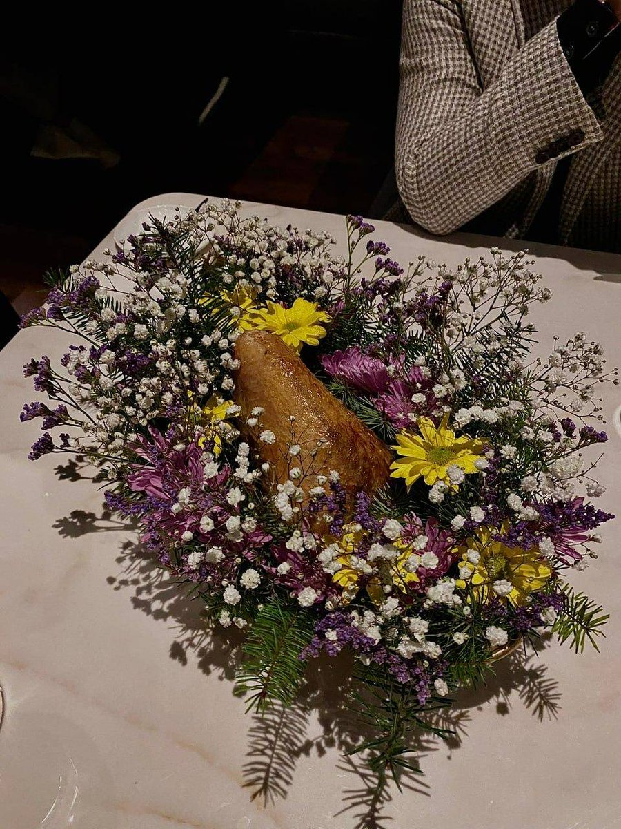 Enjoying delicious food with good friends tonight