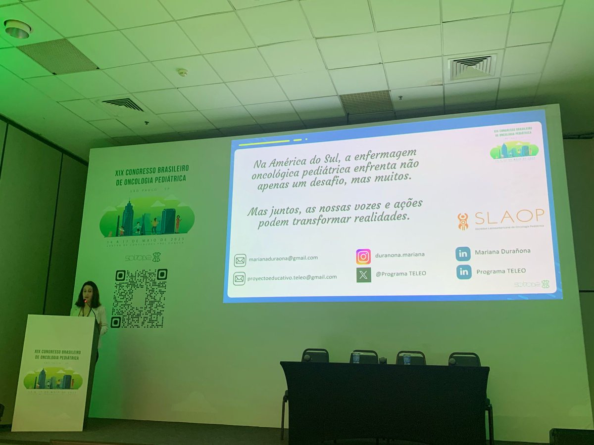 ¡Felicitamos a Mariana Durañona, Directora de Enfermería de TeLeo, por su participación en el XIX Congreso Brasilero de Oncología Pediátrica (SOBOPE)!