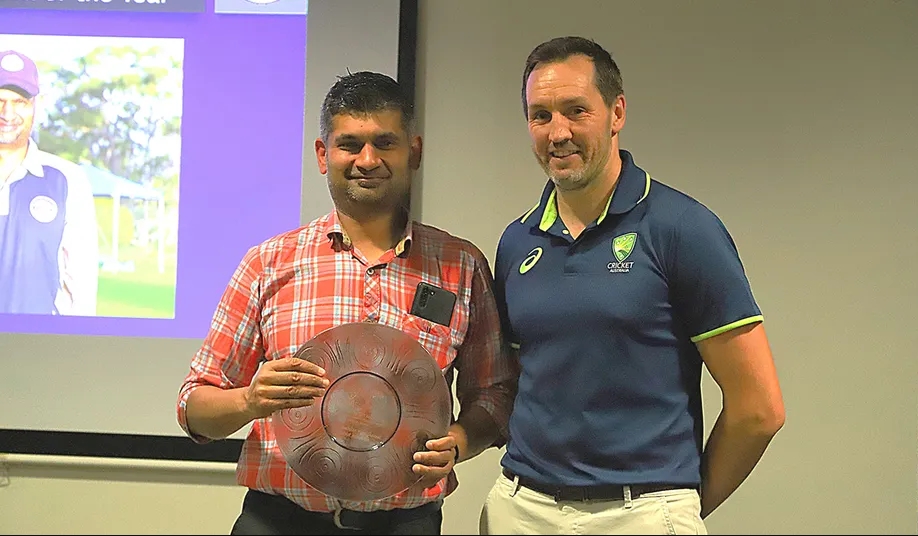 Nick McCaffrey (@ausdhcindia) on Twitter photo From the🏏loving gullies of #India to #Tasmania’s club grounds, Amey Jambekar’s journey is cricket magic. Now crowned <a href="/CricketAus/">Cricket Australia</a> Community Match Official of the Year, he’s umpired, coached & played it all, a true #cricket bridge. Congrats, Amey!👏play.cricket.com.au/news/4267907/c… From the🏏loving gullies of #India to #Tasmania’s club grounds, Amey Jambekar’s journey is cricket magic. Now crowned <a href="/CricketAus/">Cricket Australia</a> Community Match Official of the Year, he’s umpired, coached & played it all, a true #cricket bridge. Congrats, Amey!👏play.cricket.com.au/news/4267907/c…