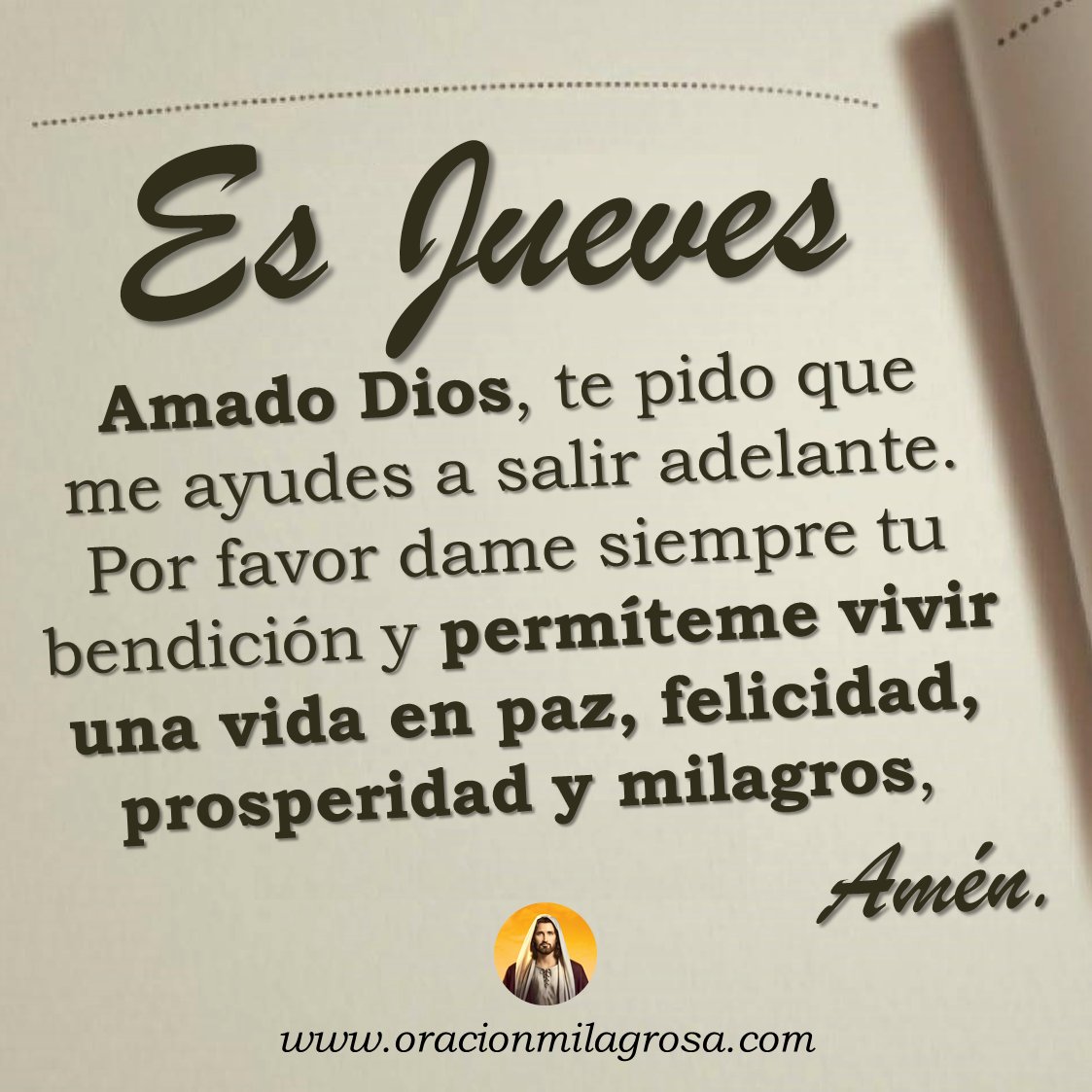 Oración para hoy jueves 29 de mayo 👉 youtu.be/JV8iLqWAOzY ✨