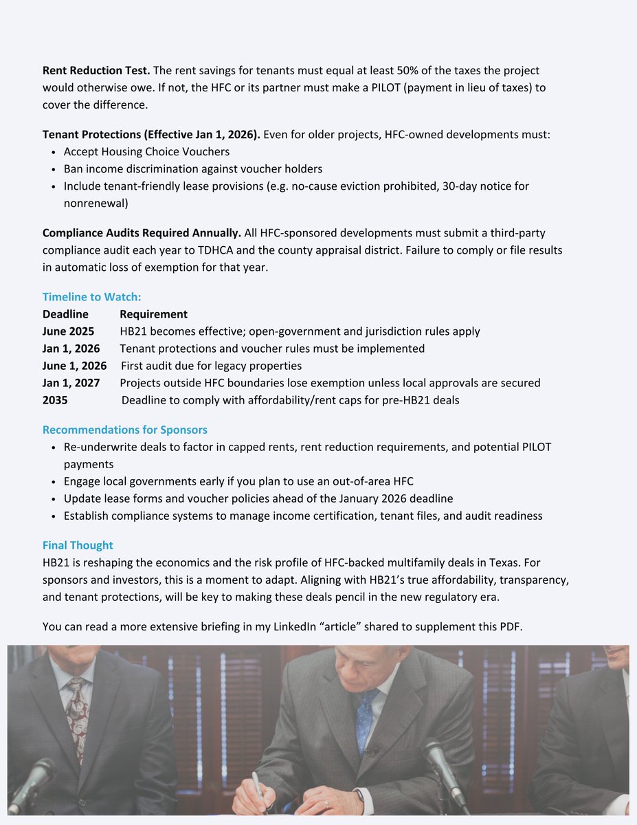 Texas House Bill 21 (HB21) has officially been signed into law. Here are 4 critical critical takeaways:

1) HFCs are now jurisdiction-bound. As of June 2025, an HFC can only own or develop property within the boundaries of its sponsoring city or county. If you're relying on an