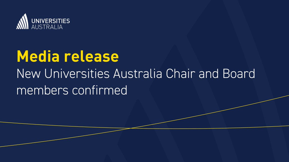 Universities Australia (@uniaus) on Twitter photo .<a href="/Griffith_Uni/">Griffith University</a> Vice-Chancellor and President Professor Carolyn Evans <a href="/GriffithUniVC/">Griffith University VC (she/her)</a> was confirmed as the new Chair of UA at today’s Annual General Meeting (AGM).
She succeeds <a href="/UniversitySA/">UniSA</a> Vice-Chancellor and President Professor David Lloyd.
Today’s AGM also confirmed the .<a href="/Griffith_Uni/">Griffith University</a> Vice-Chancellor and President Professor Carolyn Evans <a href="/GriffithUniVC/">Griffith University VC (she/her)</a> was confirmed as the new Chair of UA at today’s Annual General Meeting (AGM).
She succeeds <a href="/UniversitySA/">UniSA</a> Vice-Chancellor and President Professor David Lloyd.
Today’s AGM also confirmed the