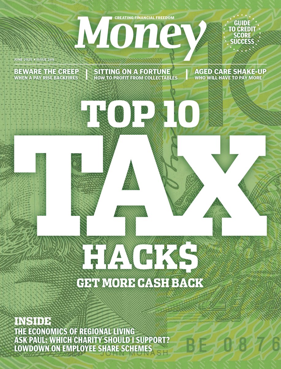 Want more cash back at tax time? Money's June issue, featuring our top 10 tax hacks, is out now! Plus:
👉 Beware the creep: When a pay rise backfires
👉 Aged care: Who will pay more
👉 Economics of regional living
👉 Lowdown on employee share schemes 
lnkd.in/eRG43TVM.