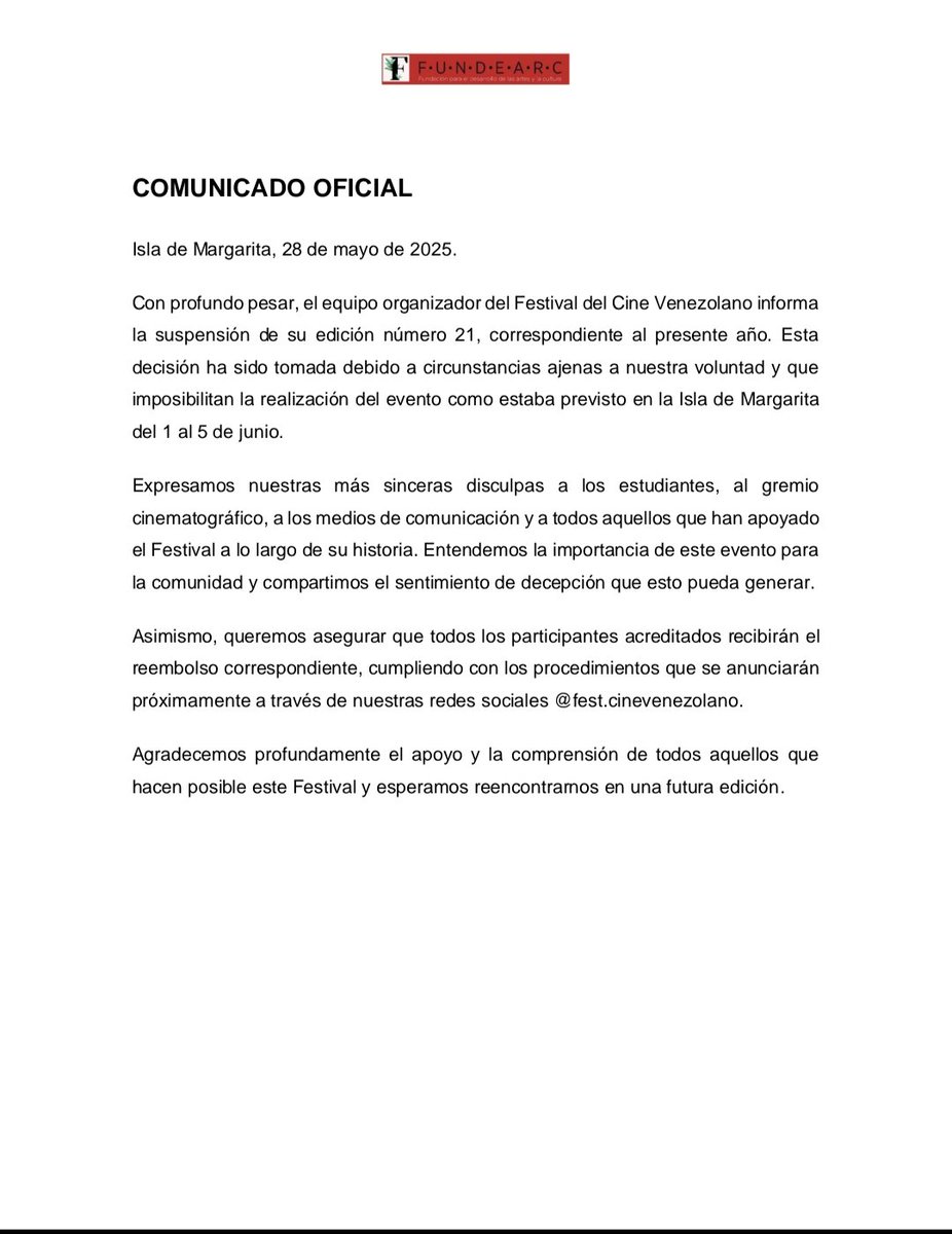 FCV 2025|| COMUNICADO