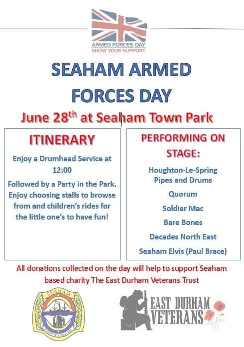 Seaham Armed Forces Day is Saturday 28th June 2025.

In the year of the 80th anniversary of VE Day, this year will be extra poignant 🇬🇧

Full details below 👇

#ByronPlace #Seaham #Community #Rediscoverlocal #NorthEast