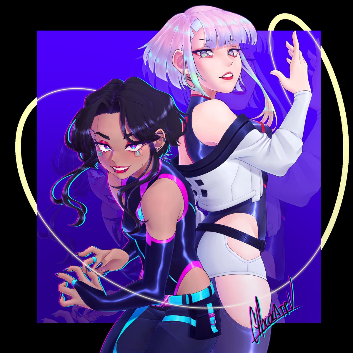 ChocolattV's tweet image. Another lucy artdump, but now with my oc in it... I may be too autistic-
#Cyberpunk2077 #CyberpunkEdgerunners #lucynakushinada