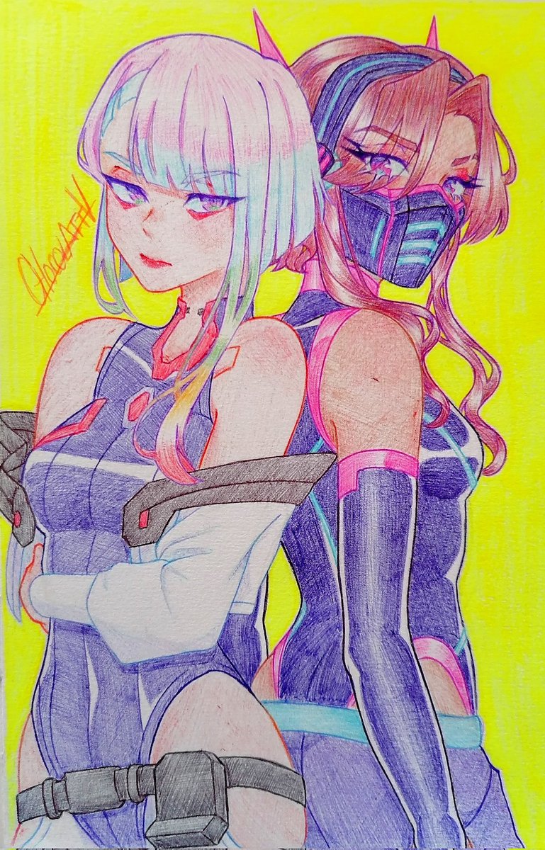 ChocolattV's tweet image. Another lucy artdump, but now with my oc in it... I may be too autistic-
#Cyberpunk2077 #CyberpunkEdgerunners #lucynakushinada