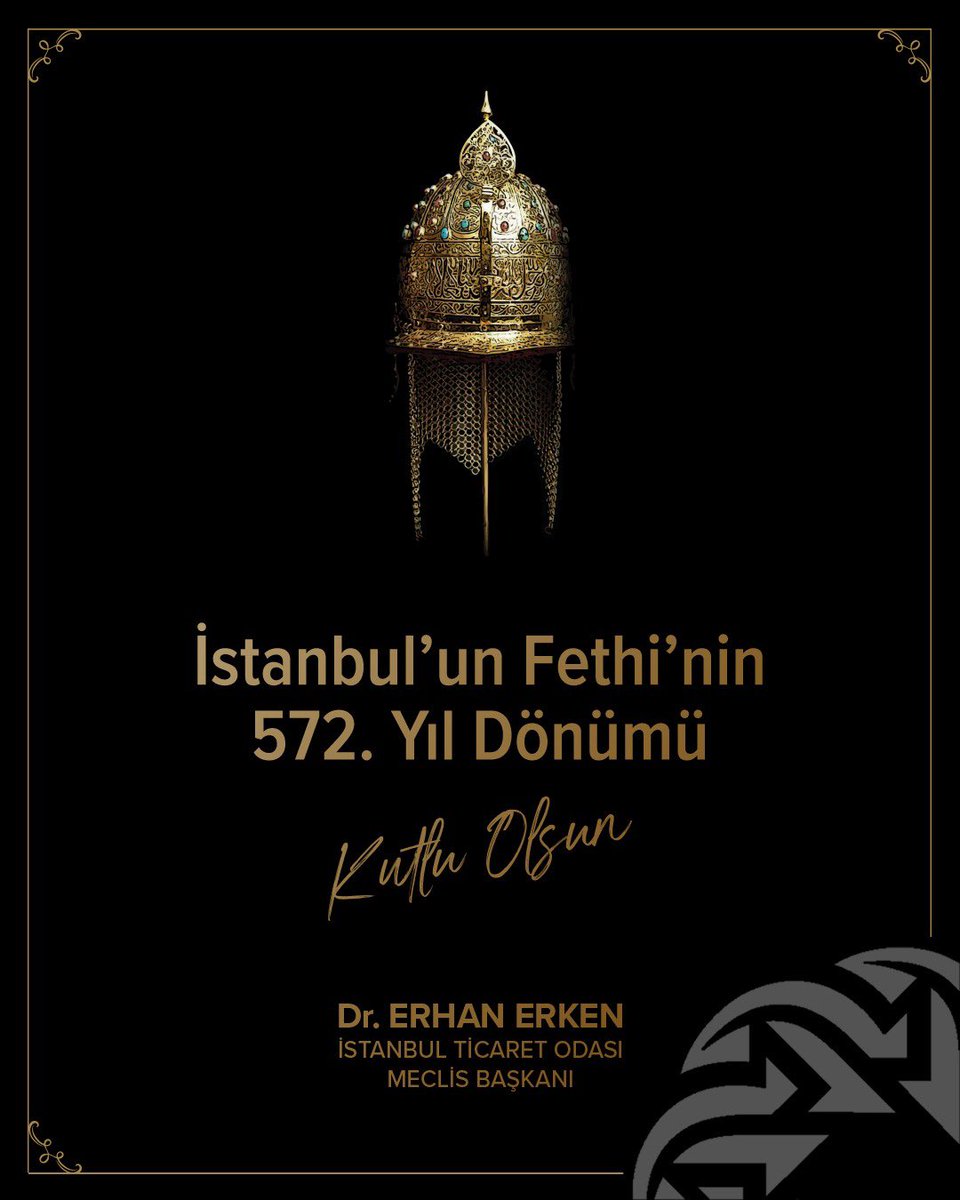 Aziz İstanbul’umuzun Fethinin 572. Yılını kutlarken Fatih Sultan Mehmed’i, silah arkadaşlarını ve tarih boyunca İstanbul’a hizmet etmiş tüm geçmişlerimizi Rahmetle anıyorum.